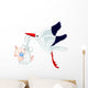 Stork and Baby Wall Decal