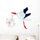 Stork and Baby Wall Decal