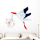 Stork and Baby Wall Decal