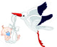 Stork and Baby Wall Decal