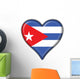 Cuba Button Heart Flag Wall Decal
