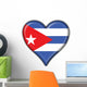Cuba Button Heart Flag Wall Decal