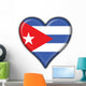Cuba Button Heart Flag Wall Decal