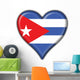 Cuba Button Heart Flag Wall Decal