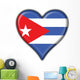 Cuba Button Heart Flag Wall Decal