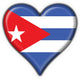 Cuba Button Heart Flag Wall Decal