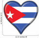 Cuba Button Heart Flag Wall Decal