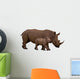 Rhino With Calf Isolated on White Wall Decal