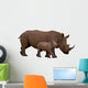 Rhino With Calf Isolated on White Wall Decal