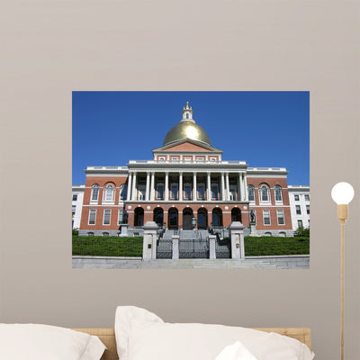 Massachussets State House Wall Mural shown on a wall