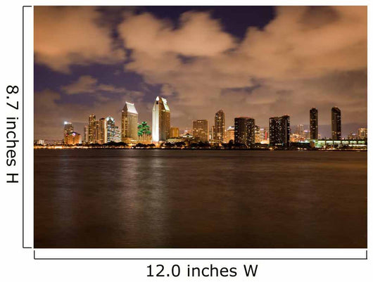 Orange clouds reflect light from San Diego Skyline Wall Mural