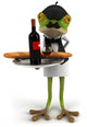 French Frog Waiter Wall Decal