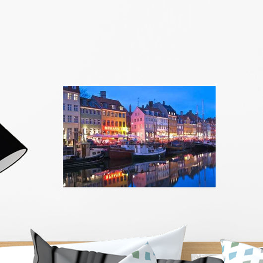 Copenhague Nyhavn Nuit Wall Decal
