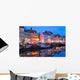Copenhague Nyhavn Nuit Wall Decal