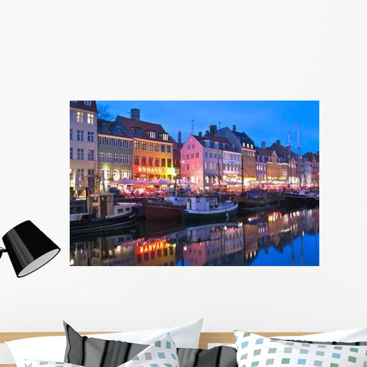Copenhague Nyhavn Nuit Wall Decal