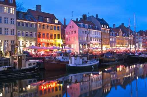 Copenhague Nyhavn Nuit Wall Decal