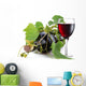 Bottle of Wine Entwined With Vine Wall Decal