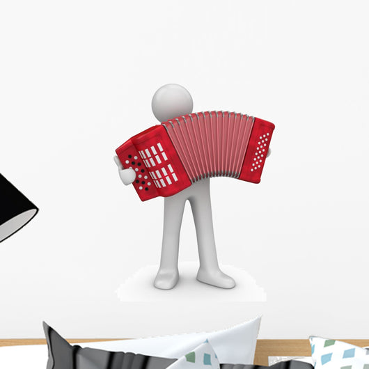 Music Collection Accordion Player Wall Decal