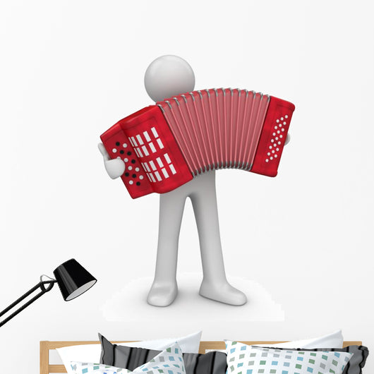 Music Collection Accordion Player Wall Decal