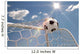 Soccer ball in the net on the sky background Wall Mural