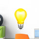 Light bulb, vector icon Wall Decal