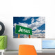 Jesus Green Road Sign Wall Mural
