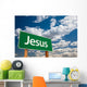 Jesus Green Road Sign Wall Mural
