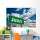 Jesus Green Road Sign Wall Mural