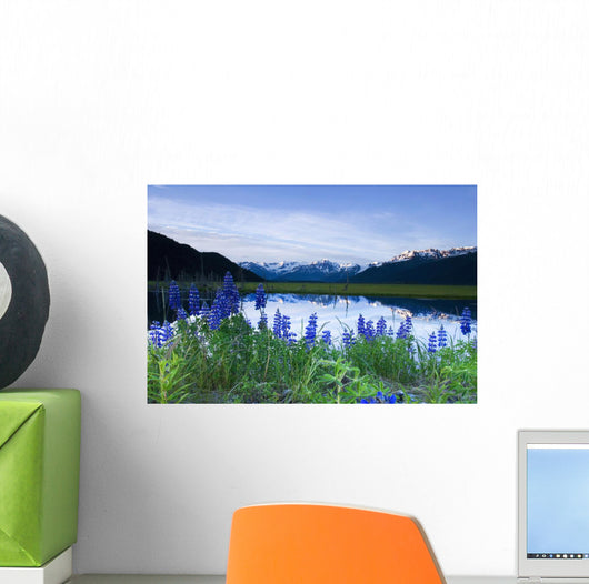 Lupine Blooms along Pond Wall Decal