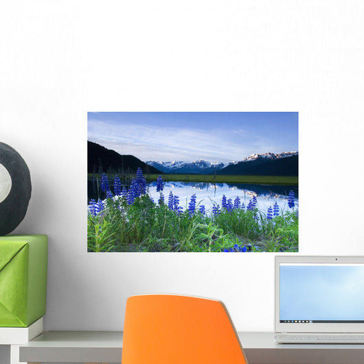 Lupine Blooms along Pond Wall Decal