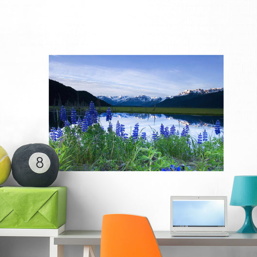 Lupine Blooms along Pond Wall Decal