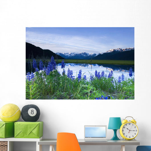 Lupine Blooms along Pond Wall Decal
