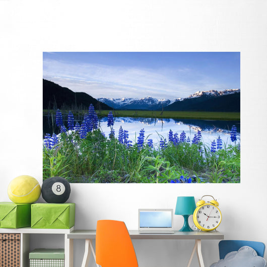 Lupine Blooms along Pond Wall Decal