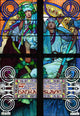 Stained galss window in St Vitus Cathedral designed by Alfons Mucha Wall Mural