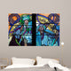 Stained galss window in St Vitus Cathedral designed by Alfons Mucha Wall Mural
