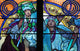 Stained galss window in St Vitus Cathedral designed by Alfons Mucha Wall Mural