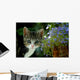 Small Kitten With Flowers Wall Mural
