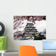Japanese Castle During Cherry Blossom Wall Mural