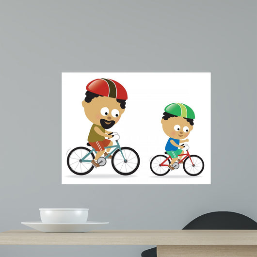 Father and Son Biking