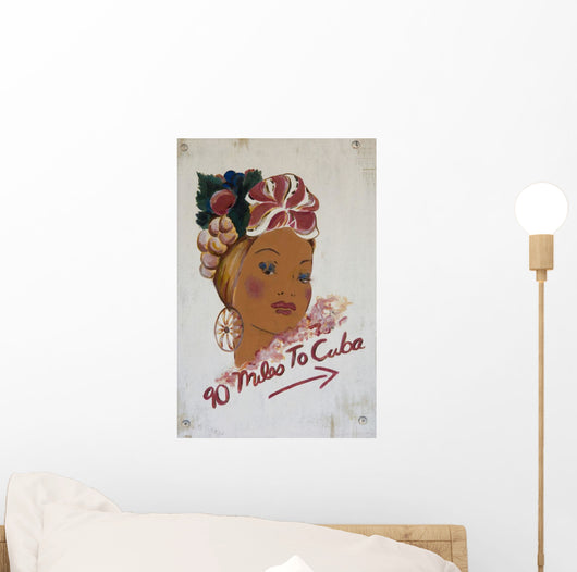 USA, Florida Keys, 90 miles to Cuba sign Wall Mural