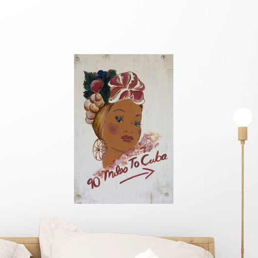 USA, Florida Keys, 90 miles to Cuba sign Wall Mural