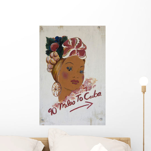 USA, Florida Keys, 90 miles to Cuba sign Wall Mural