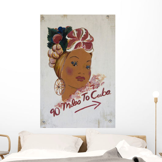 USA, Florida Keys, 90 miles to Cuba sign Wall Mural