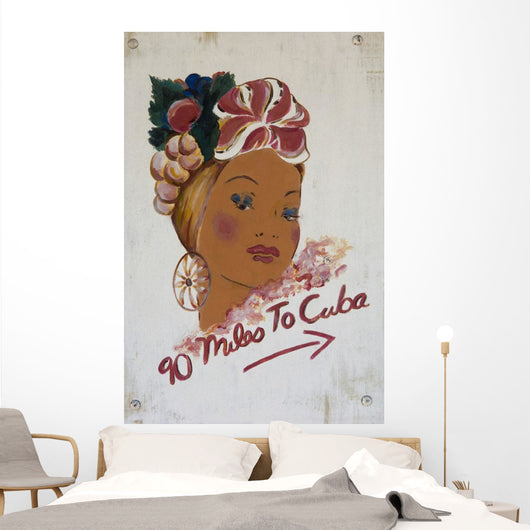 USA, Florida Keys, 90 miles to Cuba sign Wall Mural