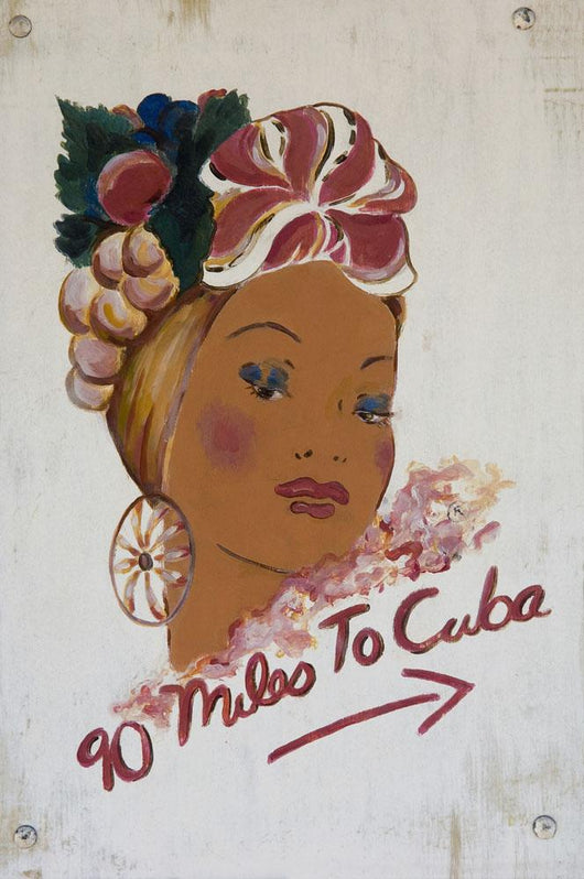 USA, Florida Keys, 90 miles to Cuba sign Wall Mural