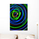 Silhouette of woman spinning hula-hoop lit with LEDs in field at night Wall Mural