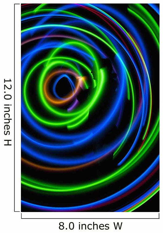 Silhouette of woman spinning hula-hoop lit with LEDs in field at night Wall Mural