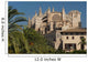 Spain, Majorca, Palm trees in Parc de la Mar leading to Cathedral Wall Mural