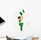 Black Girl Nigeria Soccer Fan with flag. Wall Mural