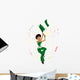 Black Girl Nigeria Soccer Fan with flag. Wall Mural